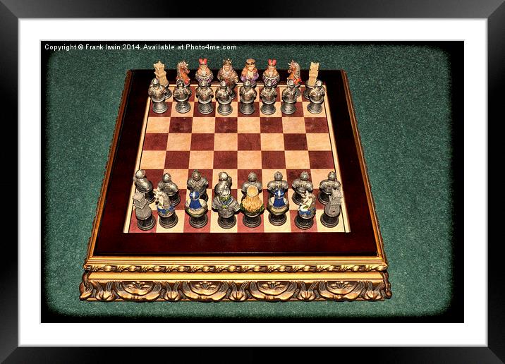 Complete Medieval chess set Framed Mounted Print by Frank Irwin