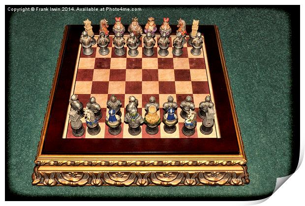 Complete Medieval chess set Print by Frank Irwin