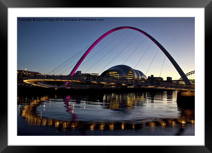 Gateshead Millennium Bridge and Sage Gateshead Framed Mounted Print by David Pringle