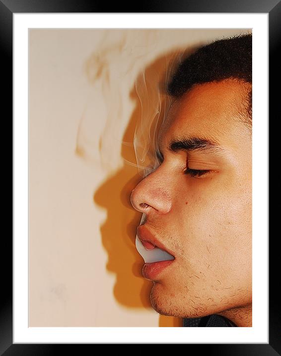smoking Framed Mounted Print by ash grant
