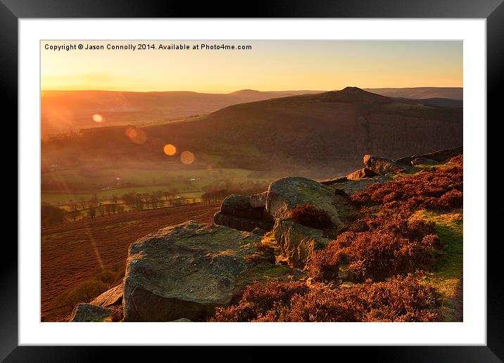 Bamford Edge Sunset Framed Mounted Print by Jason Connolly