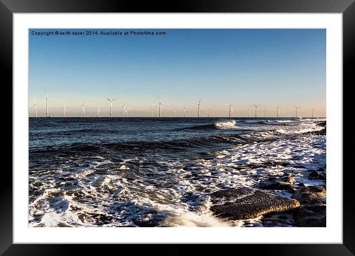  Redcar Wind Farm Framed Mounted Print by keith sayer