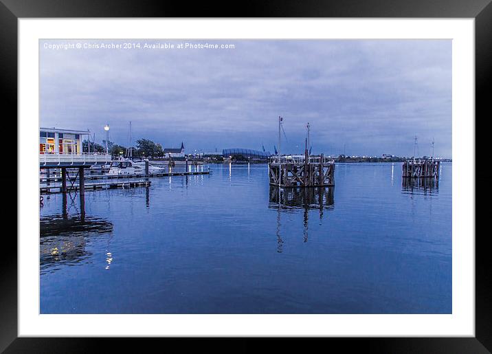  Cold Cardiff Bay Framed Mounted Print by Chris Archer