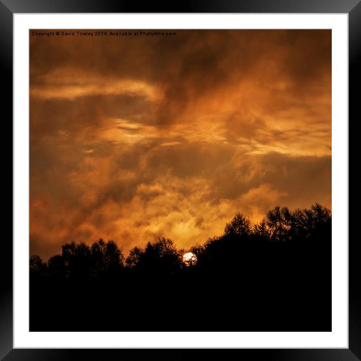  Orange Sunrise Framed Mounted Print by David Tinsley