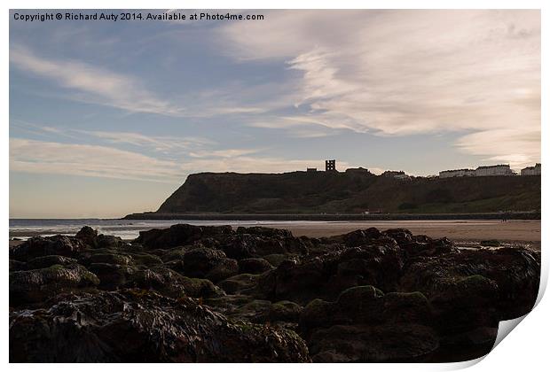  Rock pools at Scarborough Print by Richard Auty