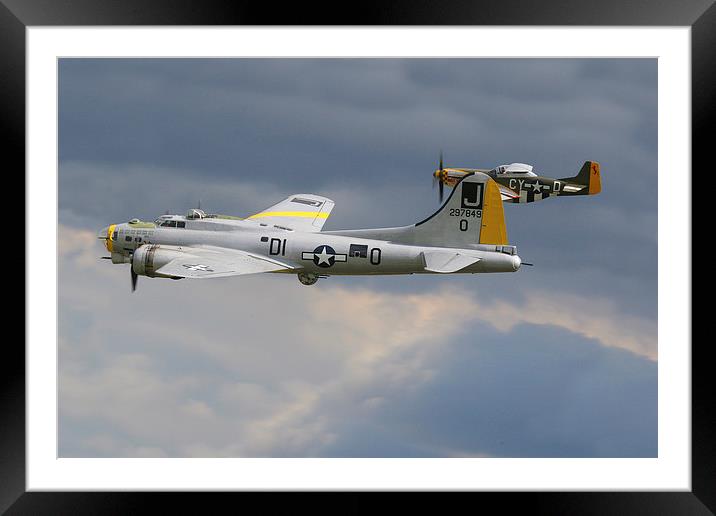  B17 and P51 Mustang Framed Mounted Print by Oxon Images