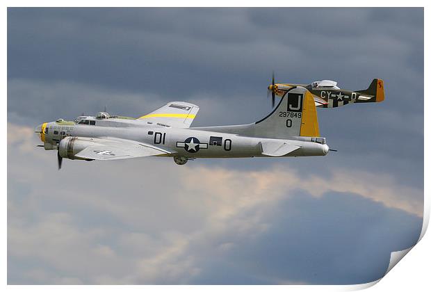  B17 and P51 Mustang Print by Oxon Images