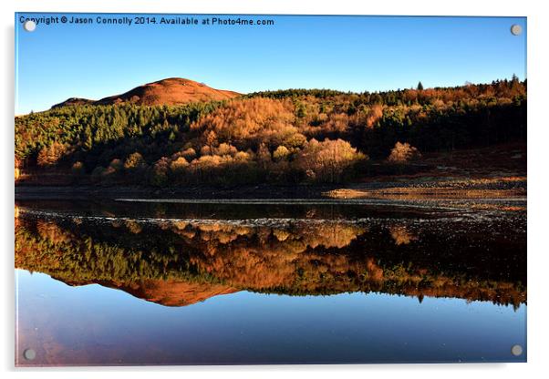  Reflections At Ladybower Reservoir. Acrylic by Jason Connolly