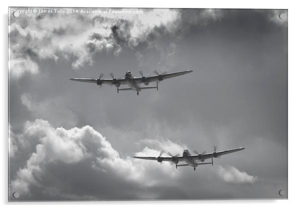  The silver lining of two RAF Lancaster bombers Acrylic by James Tully