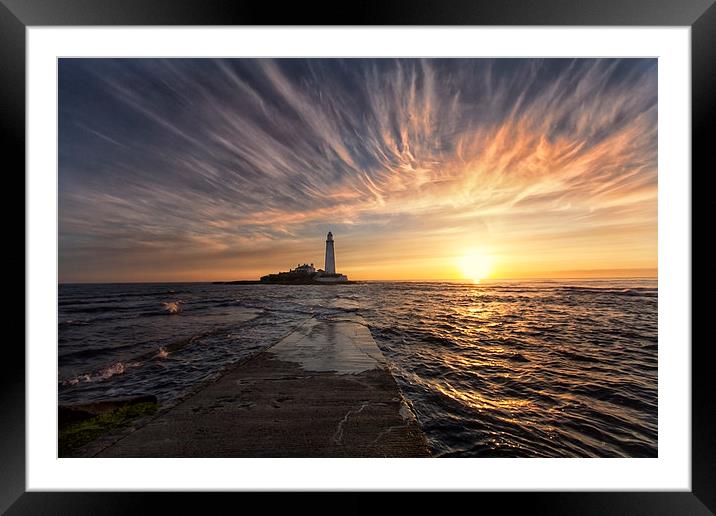  St Mary`s Lighthouse Framed Mounted Print by Northeast Images
