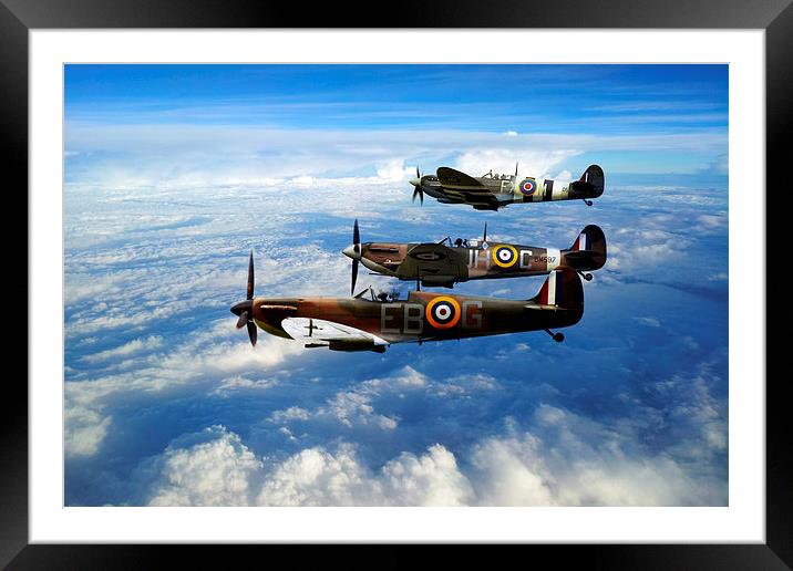Super Spitfires v2  Framed Mounted Print by J Biggadike