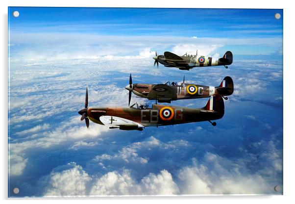 Super Spitfires v2  Acrylic by J Biggadike