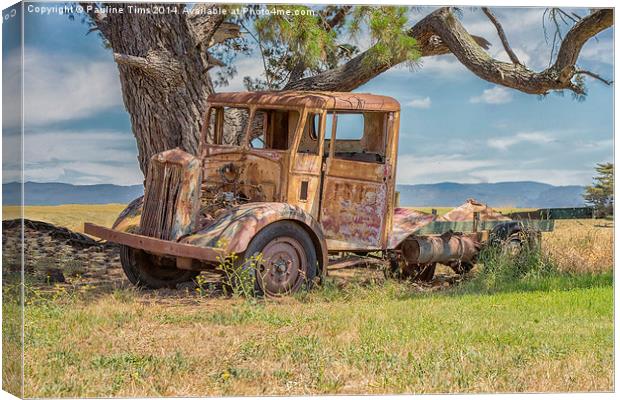  Old Time Truck Canvas Print by Pauline Tims