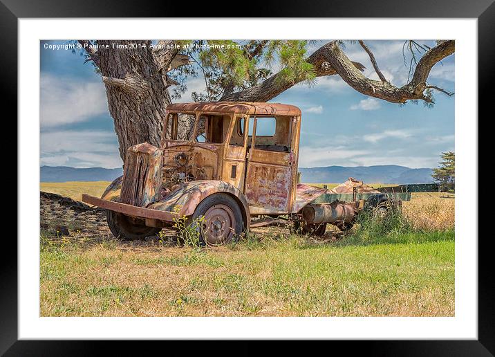  Old Time Truck Framed Mounted Print by Pauline Tims