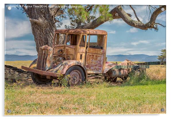  Old Time Truck Acrylic by Pauline Tims