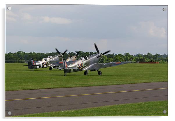  Three Spitfires at Duxford Acrylic by Oxon Images