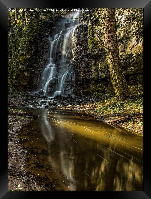  Waterfall Swallet, Peak District Framed Print by John Cropper