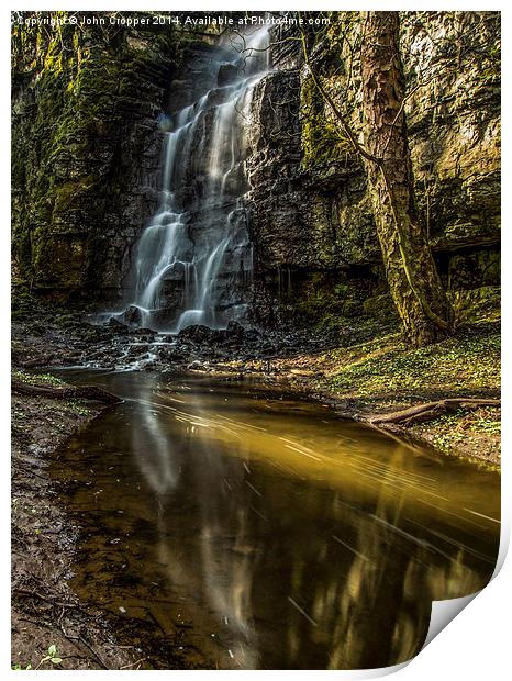  Waterfall Swallet, Peak District Print by John Cropper