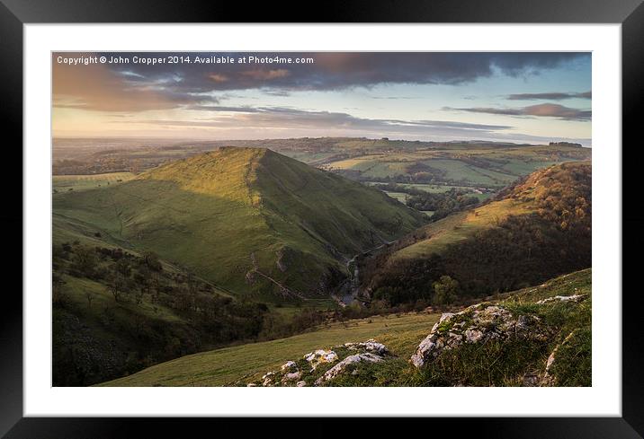 Thorpe Cloud catching the morning light Framed Mounted Print by John Cropper