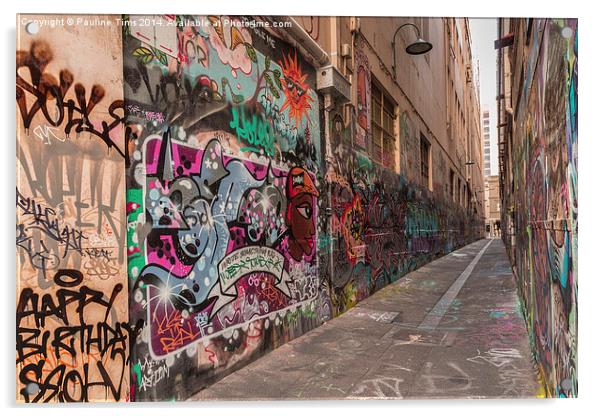 Union Lane Melbourne Graffiti  Acrylic by Pauline Tims