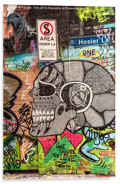  Hosier lane Melbourne, Graffiti Acrylic by Pauline Tims