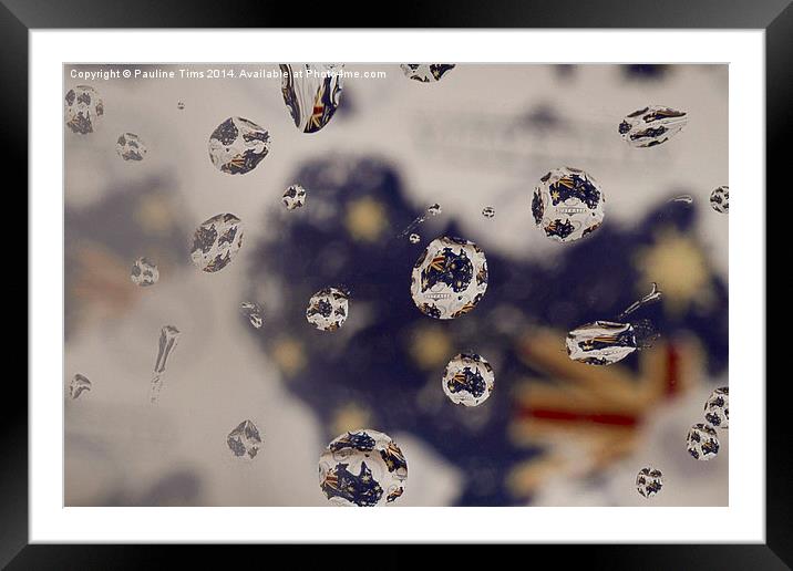  Australian Map Reflected in Water Drops Abstract Framed Mounted Print by Pauline Tims