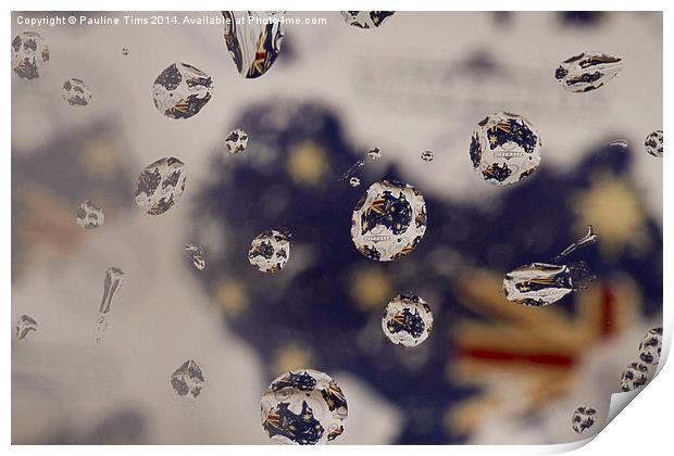  Australian Map Reflected in Water Drops Abstract Print by Pauline Tims
