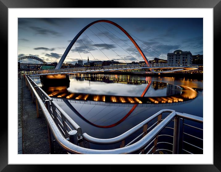 The Gateshead Millenium Bridge Framed Mounted Print by Dave Hudspeth Landscape Photography