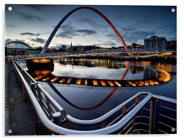 The Gateshead Millenium Bridge Acrylic by Dave Hudspeth Landscape Photography