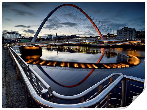 The Gateshead Millenium Bridge Print by Dave Hudspeth Landscape Photography