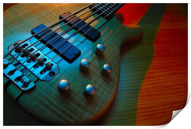 Electric bass guitar Print by Josep M Peñalver