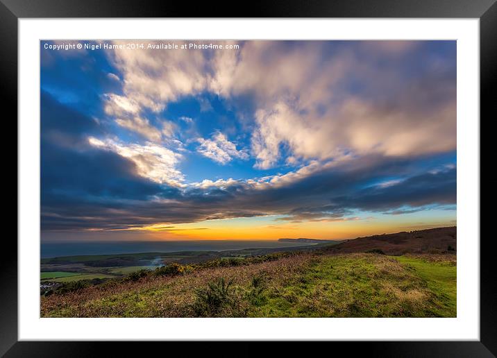 Mottistone Common Sunset Framed Mounted Print by Wight Landscapes