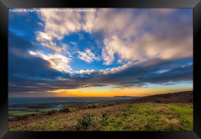 Mottistone Common Sunset Framed Print by Wight Landscapes