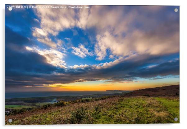 Mottistone Common Sunset Acrylic by Wight Landscapes
