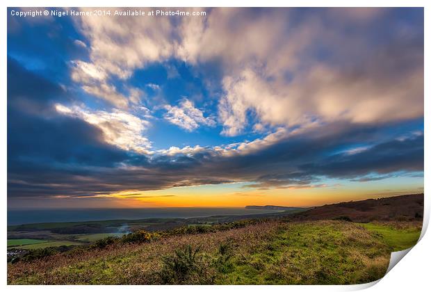 Mottistone Common Sunset Print by Wight Landscapes