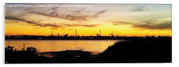  SUNSET AT FAWLEY REFINERY Acrylic by Anthony Kellaway