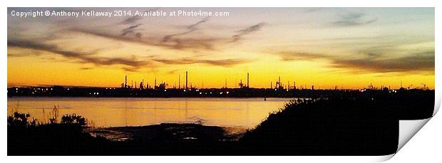 SUNSET AT FAWLEY REFINERY Print by Anthony Kellaway