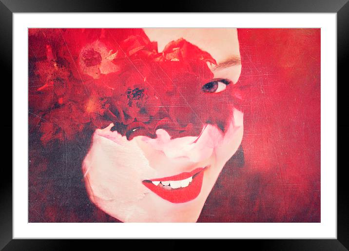  Rose Red Framed Mounted Print by Dawn Cox