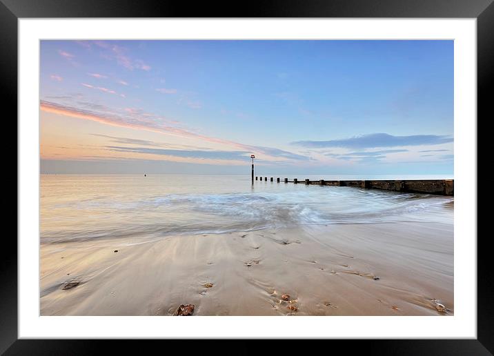  Pastel Groyne at Boscombe Beach Framed Mounted Print by Jennie Franklin