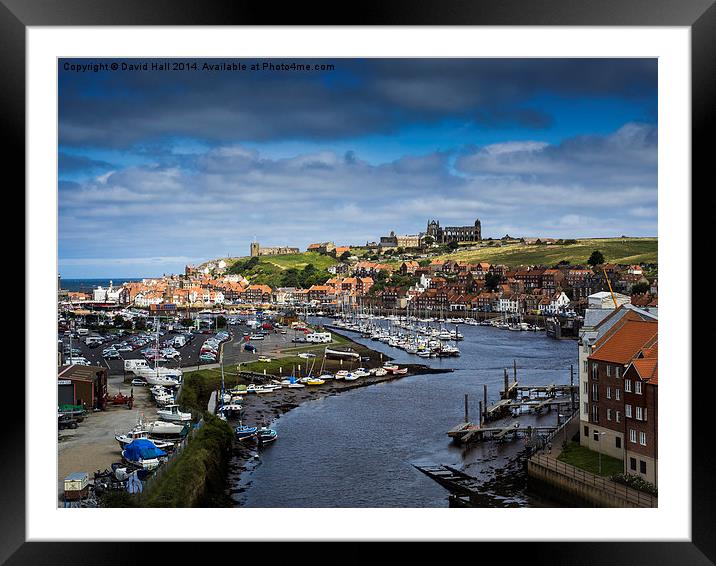  Whitby Harbour and Abbey. Framed Mounted Print by David Hall