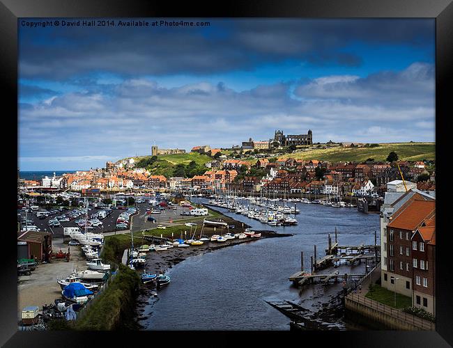  Whitby Harbour and Abbey. Framed Print by David Hall