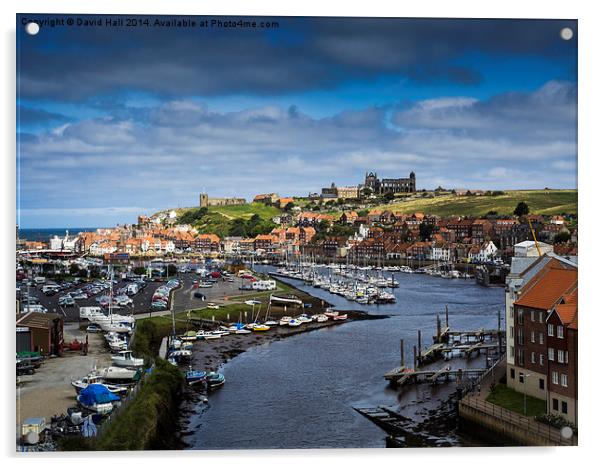  Whitby Harbour and Abbey. Acrylic by David Hall