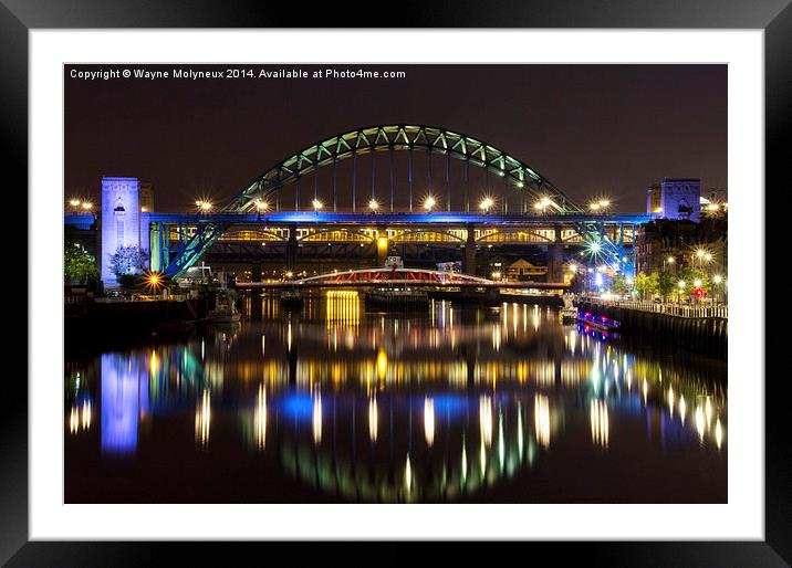  Tyne Bridges Framed Mounted Print by Wayne Molyneux