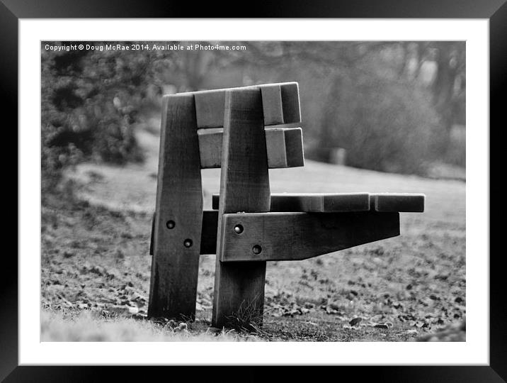  Park bench Framed Mounted Print by Doug McRae
