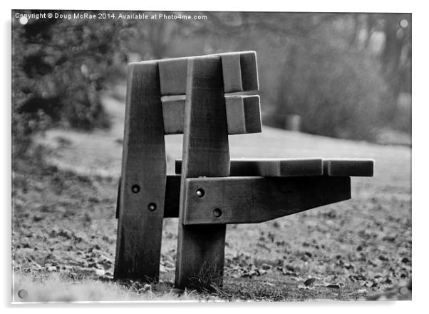  Park bench Acrylic by Doug McRae