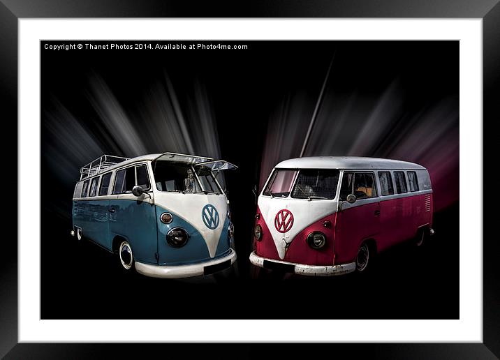  Two split screen VW camper vans Framed Mounted Print by Thanet Photos