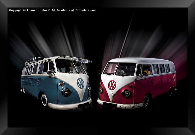  Two split screen VW camper vans Framed Print by Thanet Photos