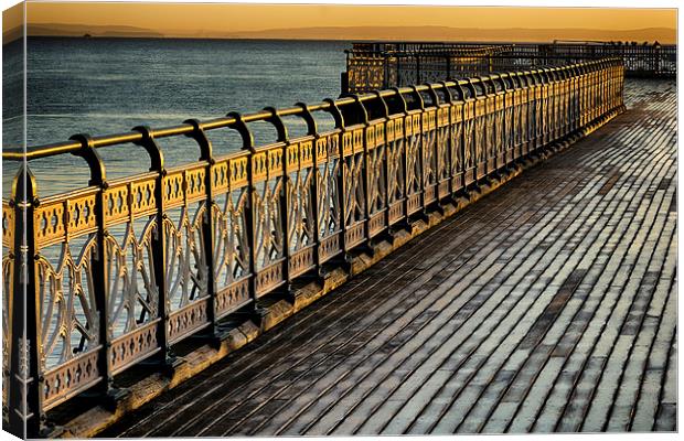  Golden railings Canvas Print by Andrew Richards