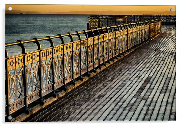  Golden railings Acrylic by Andrew Richards