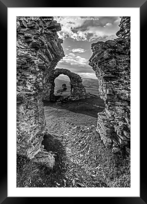  The ruins of Castell Dinas Brân Llangollen Framed Mounted Print by Pete Lawless